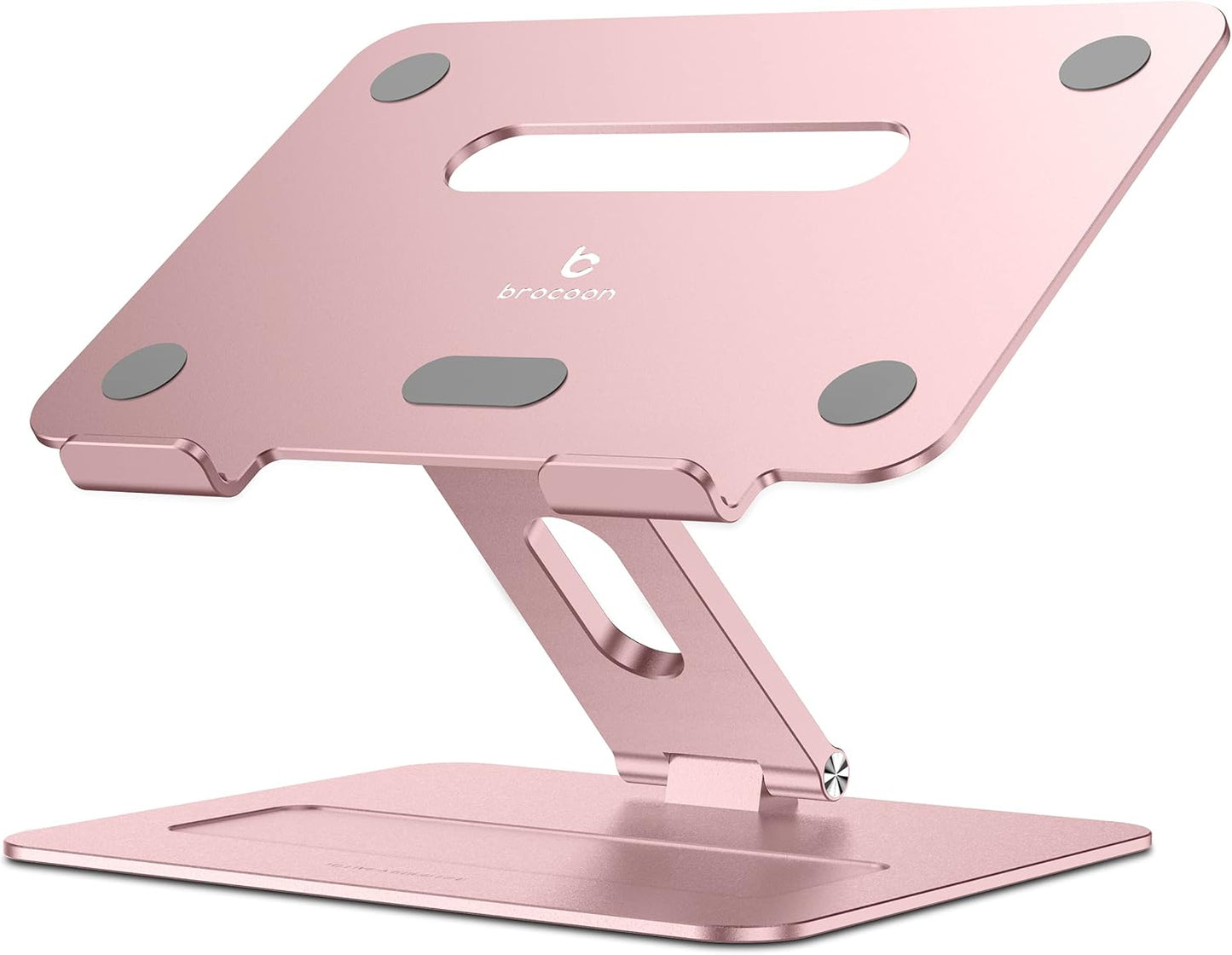 Ergonomic Adjustable Aluminum Laptop Stand with Heat Vent for 10-17" MacBooks and Laptops, Space Grey