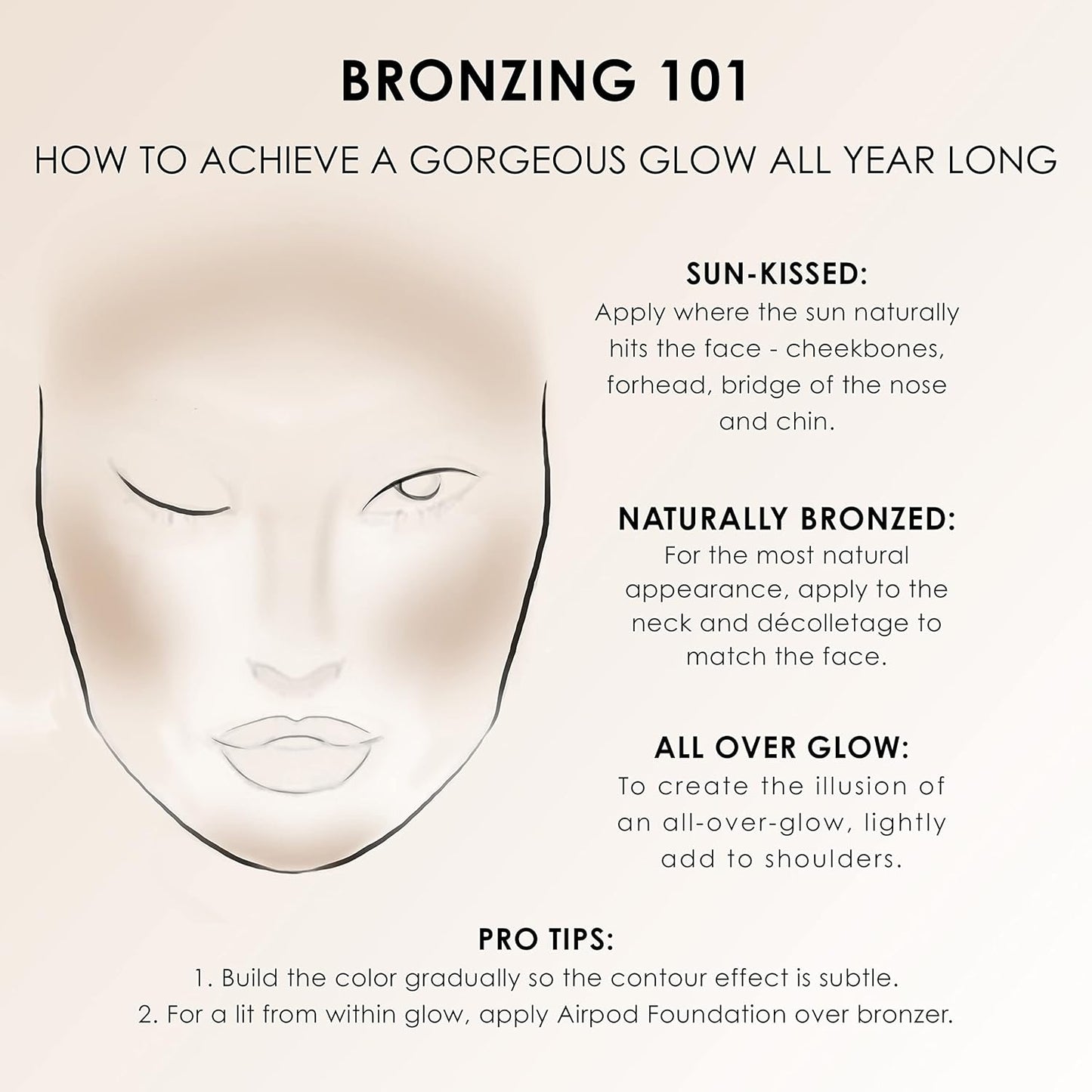 TEMPTU S/B Silicone-Based Shimmer Airbrush Bronzer: Long-Lasting, Buildable Formula | Bronzes & Contours the Complexion with a Soft Golden Glow