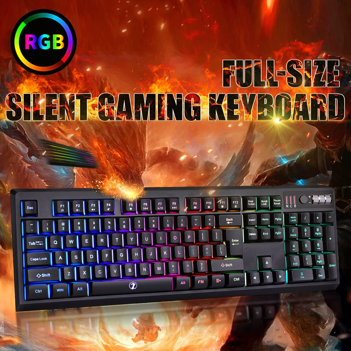 ZJFKSDYX C104 Wireless Gaming Keyboard and Mouse Combo - RGB Backlit, Mechanical Feel, Anti-Ghosting, Rechargeable Battery, 3200 DPI Precision for Gamers