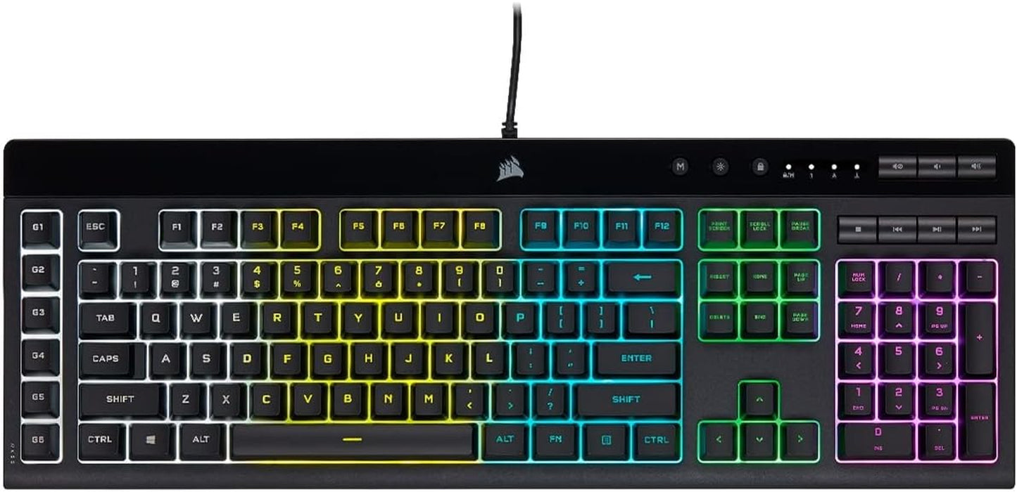 CORSAIR K55 RGB Pro-Dynamic RGB Backlighting - Six Macro Keys with Elgato Stream Deck Software Integration-Ip42 Dust and Spill Resistant-Detachable Palm Rest-Dedicated Media and Volume Keys, Black