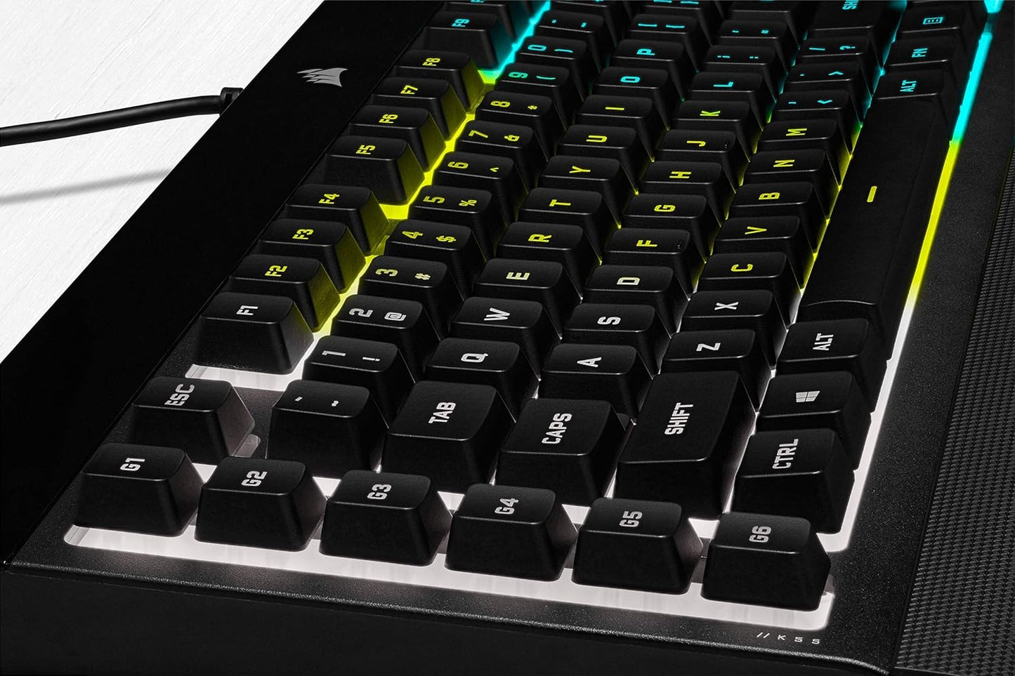 CORSAIR K55 RGB Pro-Dynamic RGB Backlighting - Six Macro Keys with Elgato Stream Deck Software Integration-Ip42 Dust and Spill Resistant-Detachable Palm Rest-Dedicated Media and Volume Keys, Black