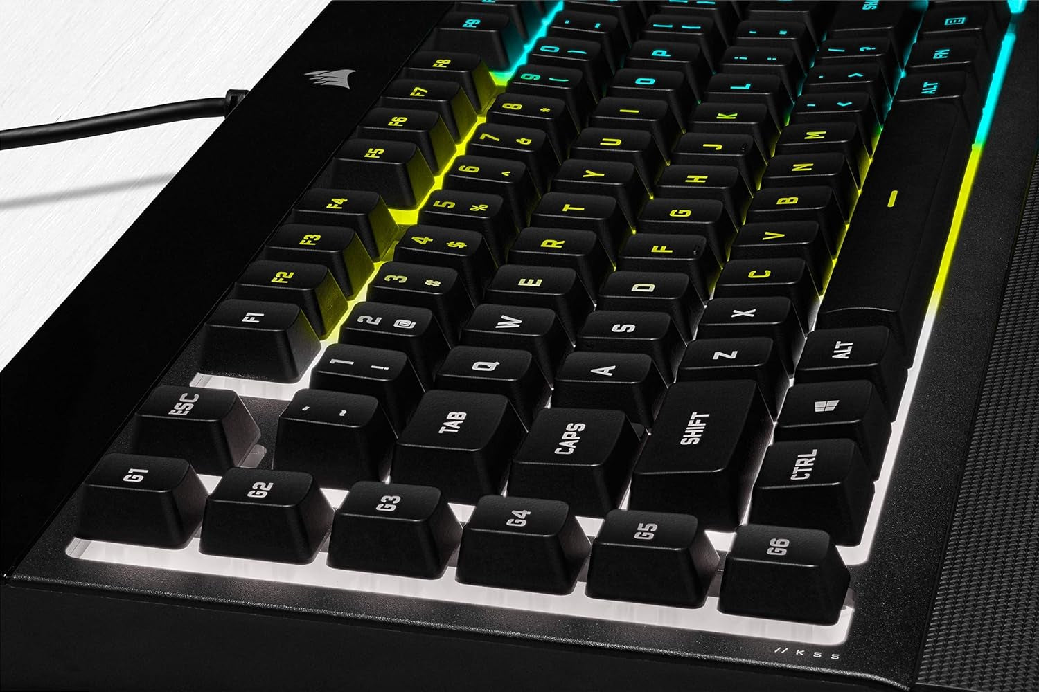 CORSAIR K55 RGB Pro-Dynamic RGB Backlighting - Six Macro Keys with Elgato Stream Deck Software Integration-Ip42 Dust and Spill Resistant-Detachable Palm Rest-Dedicated Media and Volume Keys, Black
