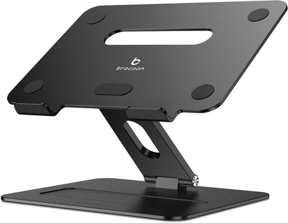 Ergonomic Adjustable Aluminum Laptop Stand with Heat Vent for 10-17" MacBooks and Laptops, Space Grey