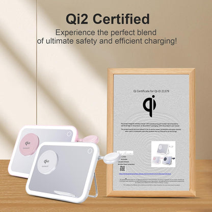 ION 4 in 1 Magsafe-Compatible Charging Station,15W with Qi2 Certified Wireless Charger,Magnetic Phone Holder & Mirror,Charging Station for Multiple Devices Apple Watch Airpods, Iphone 16 15 14 13