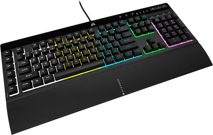 CORSAIR K55 RGB Pro-Dynamic RGB Backlighting - Six Macro Keys with Elgato Stream Deck Software Integration-Ip42 Dust and Spill Resistant-Detachable Palm Rest-Dedicated Media and Volume Keys, Black