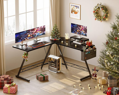 Casaottima L Shaped Gaming Desk, Home Office Desk with round Corner, Computer Desk with Large Monitor Stand Desk Workstation, 51 Inches