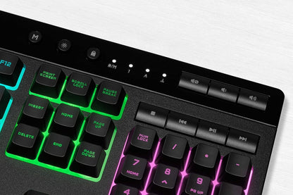CORSAIR K55 RGB Pro-Dynamic RGB Backlighting - Six Macro Keys with Elgato Stream Deck Software Integration-Ip42 Dust and Spill Resistant-Detachable Palm Rest-Dedicated Media and Volume Keys, Black