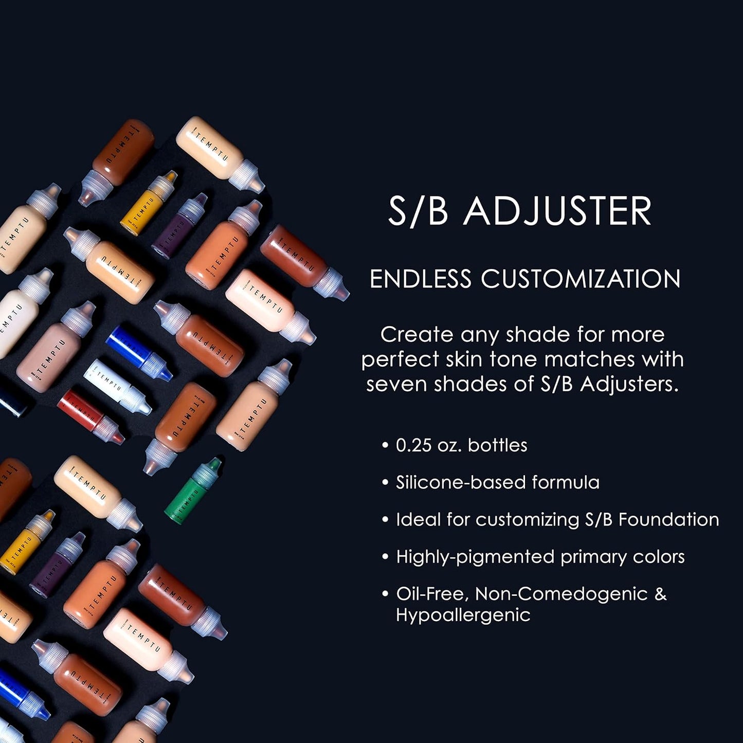 TEMPTU S/B Silicone-Based Shade Adjuster: Long-Lasting, Highly-Pigmented Formula for Customizing S/B Foundation Shades, Available in 7 Primary Colors