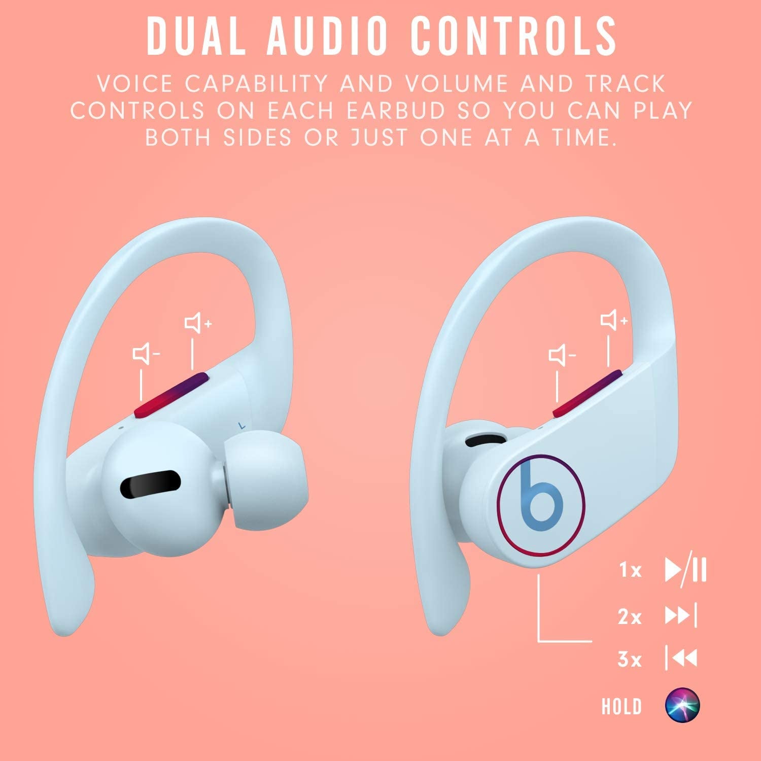 Powerbeats Pro Wireless Earbuds - Apple H1 Headphone Chip, Class 1 Bluetooth Headphones, 9 Hours of Listening Time, Sweat Resistant, Built-In Microphone - Glacier Blue