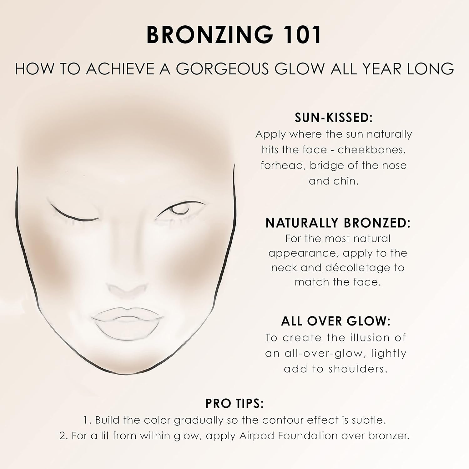 TEMPTU S/B Silicone-Based Shimmer Airbrush Bronzer: Long-Lasting, Buildable Formula | Bronzes & Contours the Complexion with a Soft Golden Glow
