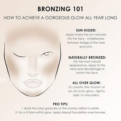 TEMPTU S/B Silicone-Based Shimmer Airbrush Bronzer: Long-Lasting, Buildable Formula | Bronzes & Contours the Complexion with a Soft Golden Glow